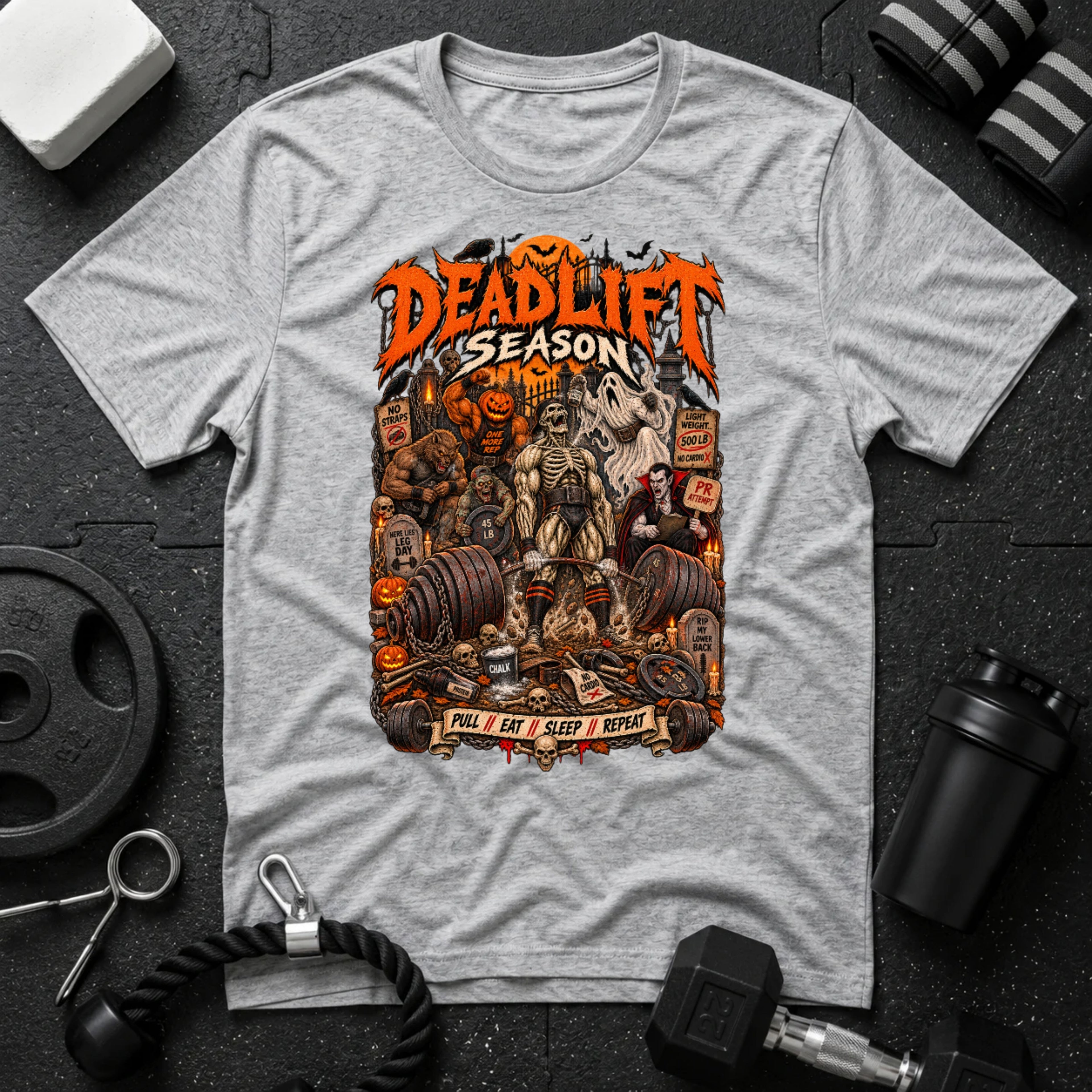 Deadlift Season Sport Grey T-shirt mockup