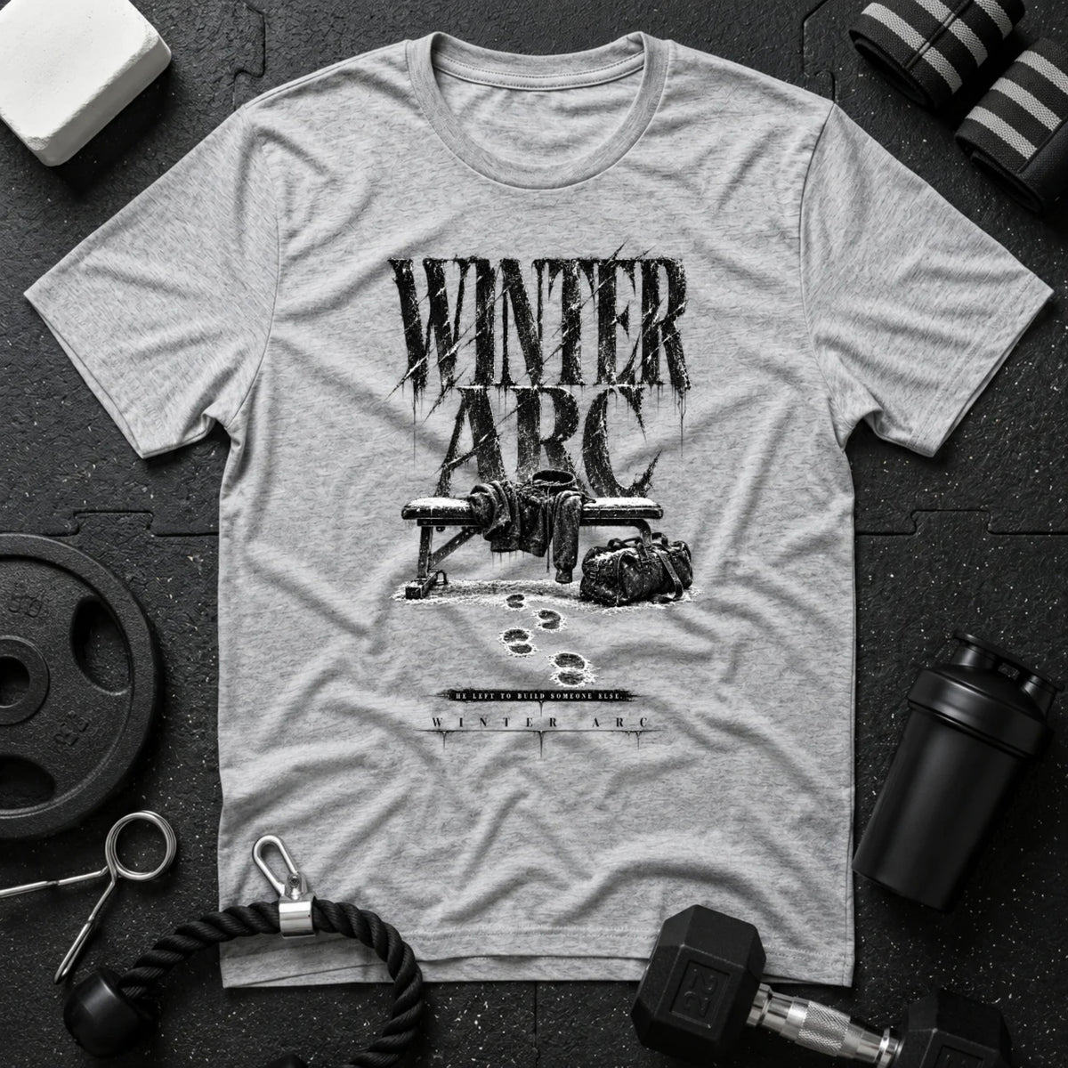 He left to build someone Sport Grey T-shirt mockup