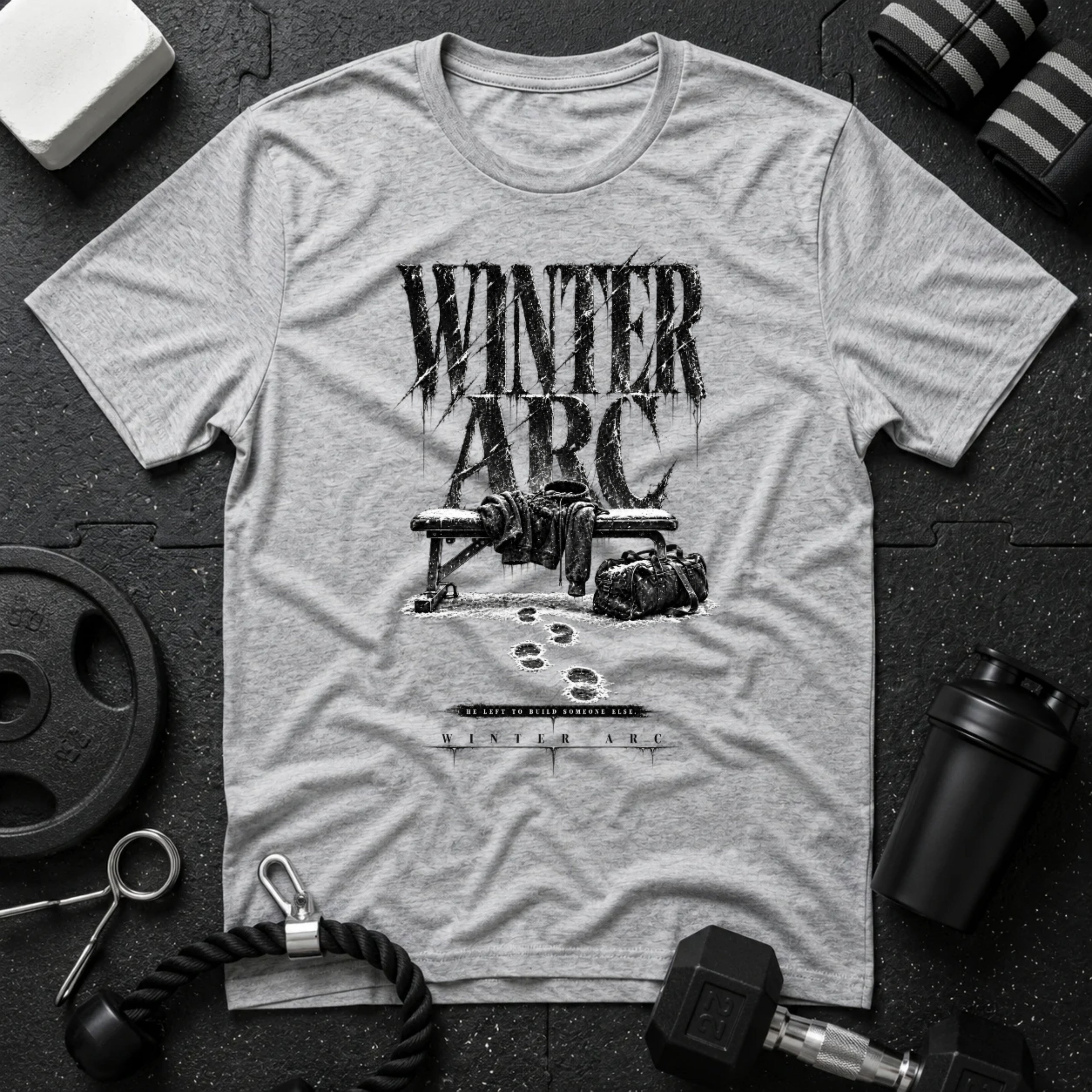 He left to build someone Sport Grey T-shirt mockup