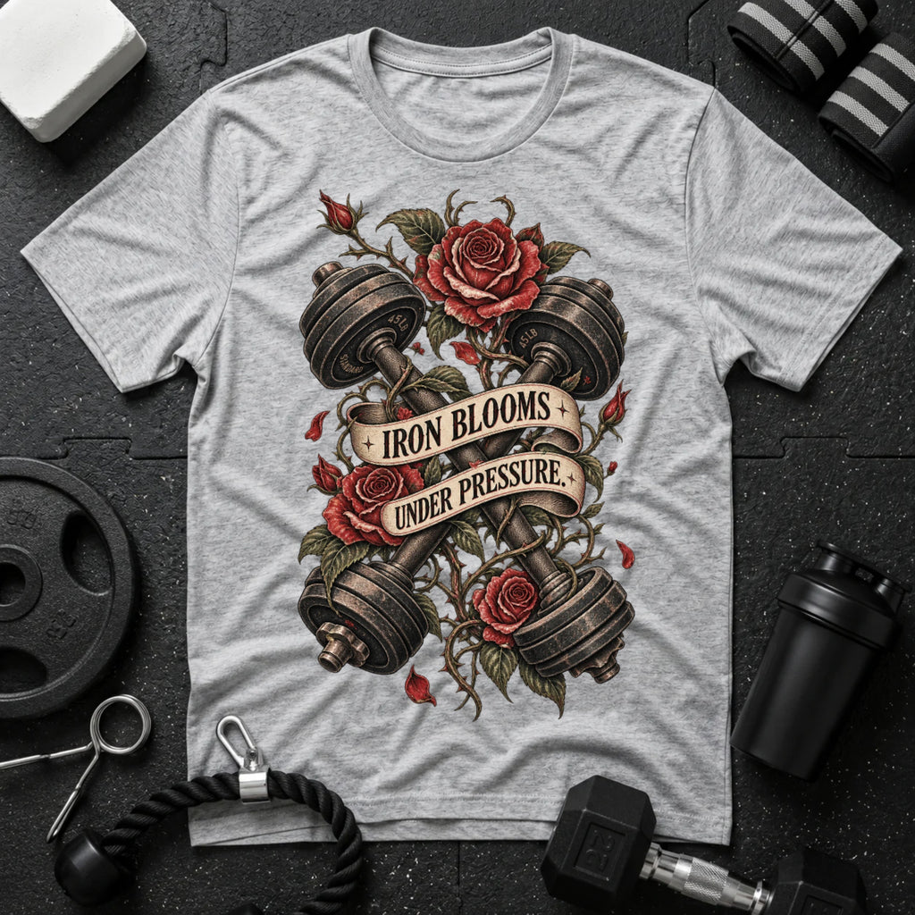 Iron Blooms Under Pressure Sport Grey T-shirt mockup