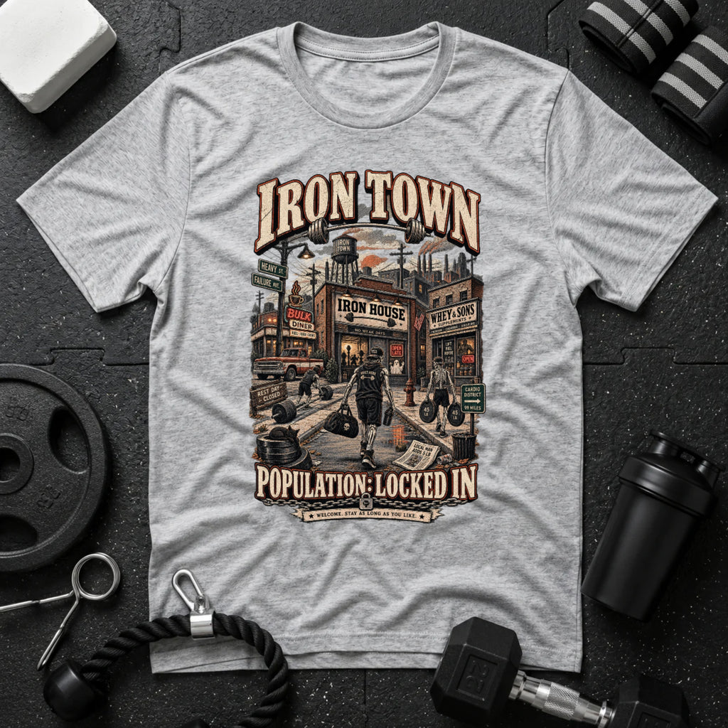 Iron Town Sport Grey T-shirt mockup