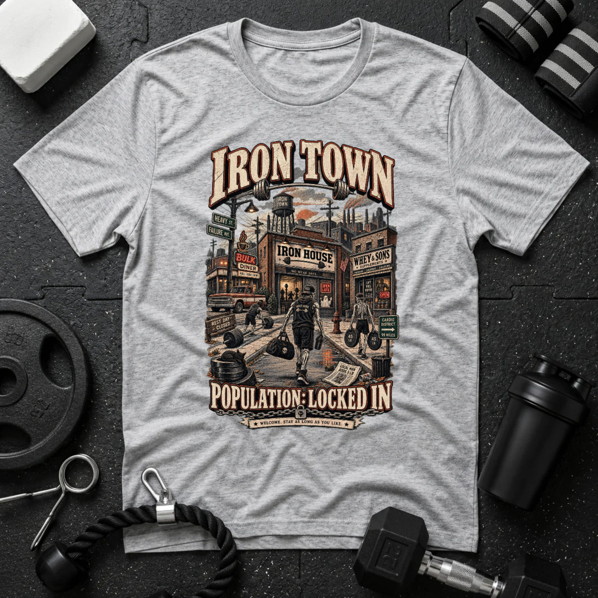 Iron Town Sport Grey T-shirt mockup