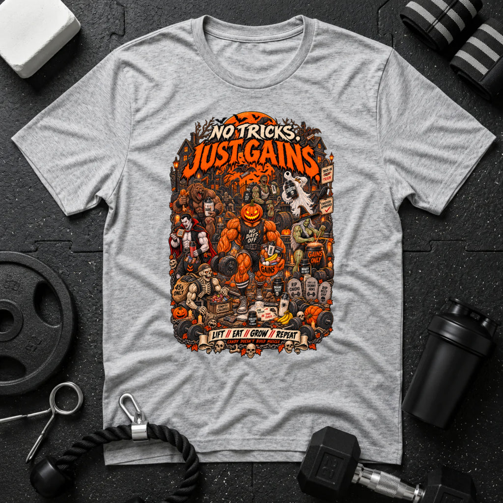 Just Gains Sport Grey T-shirt mockup