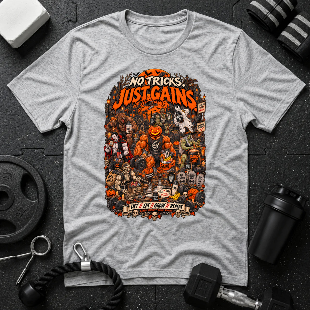 Just Gains Sport Grey T-shirt mockup