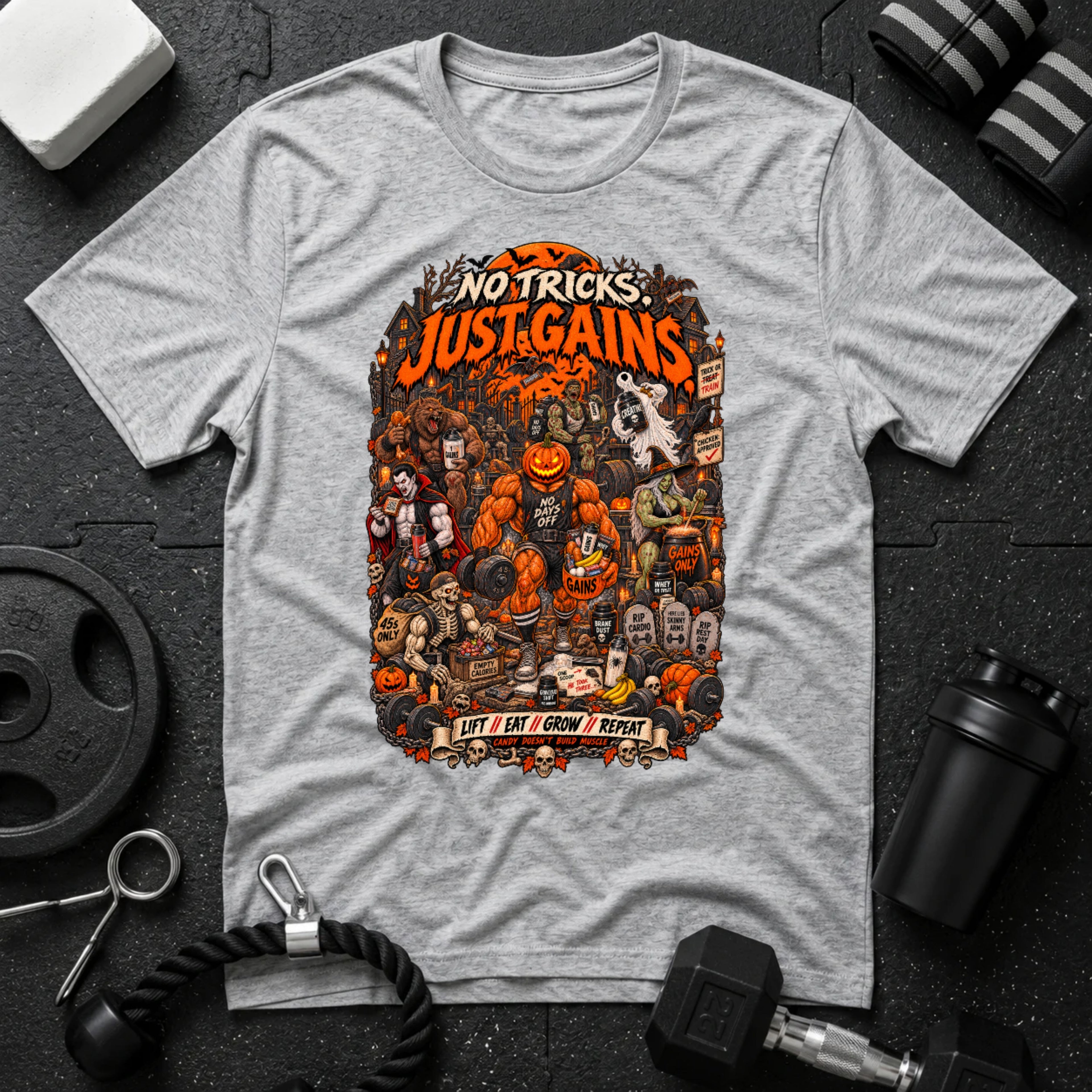 Just Gains Sport Grey T-shirt mockup