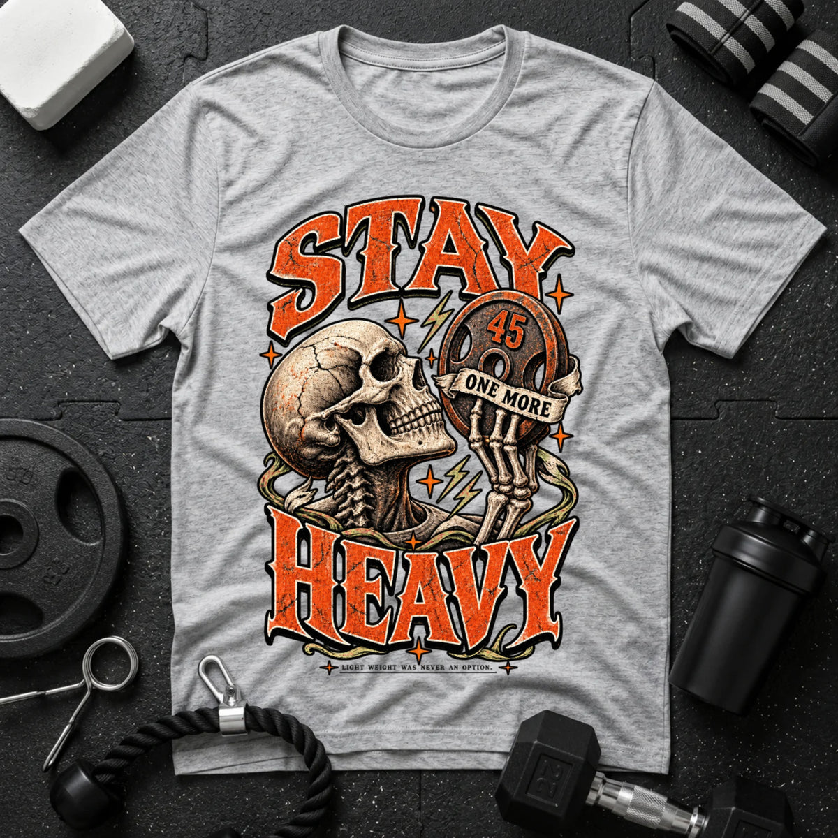 Stay Heavy Sport Grey T-shirt mockup