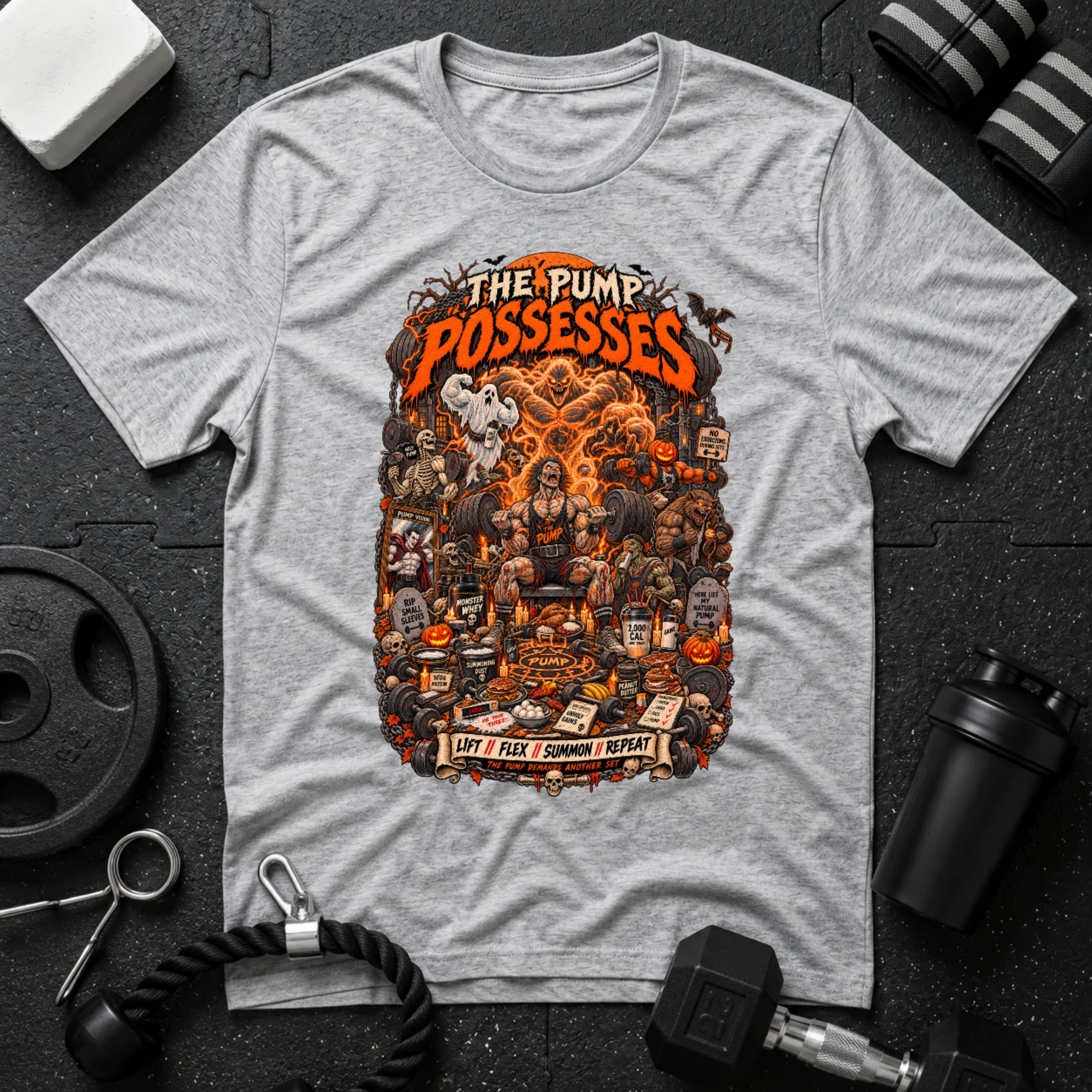 The Pump Sport Grey T-shirt mockup