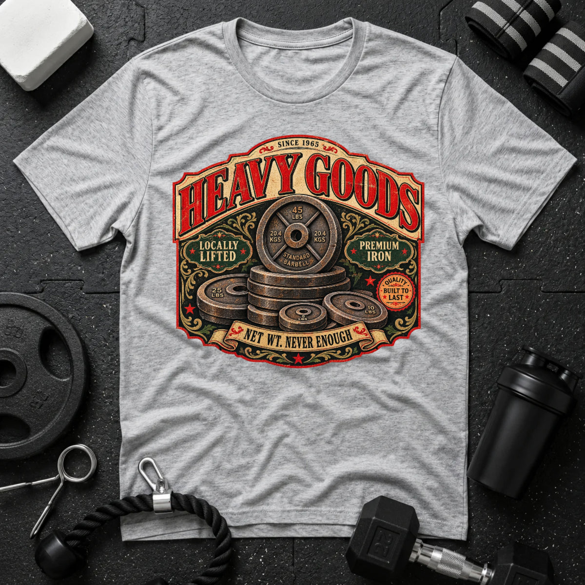 Heavy Goods Sport Grey T-shirt mockup