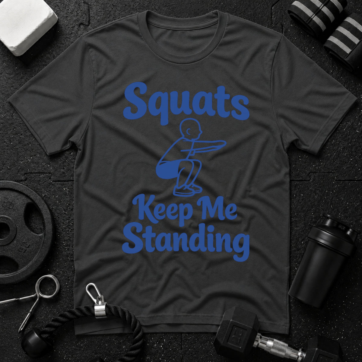 Squats Keep Me Standing T-Shirt - Dark Heather