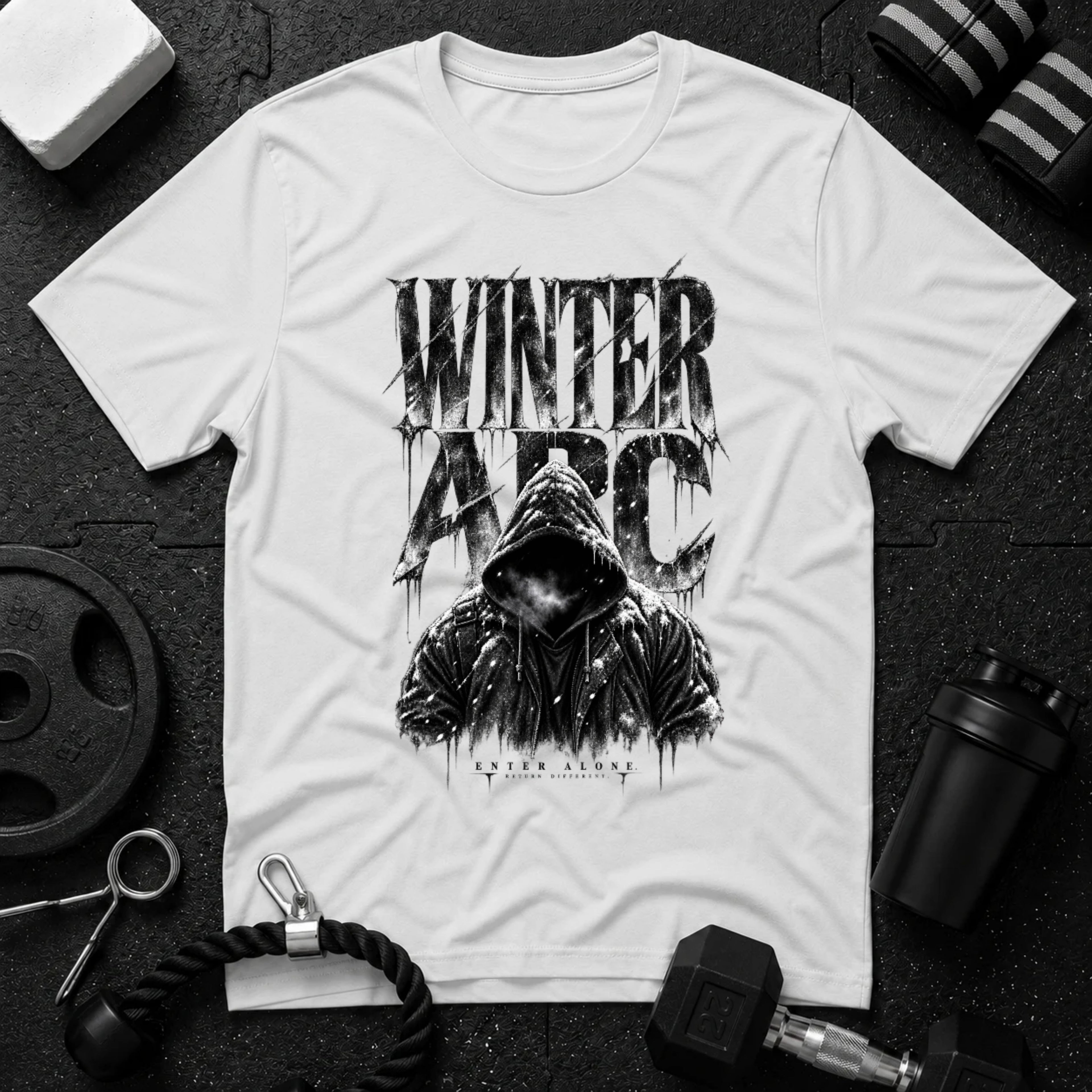 Enter Alone White T-shirt mockup