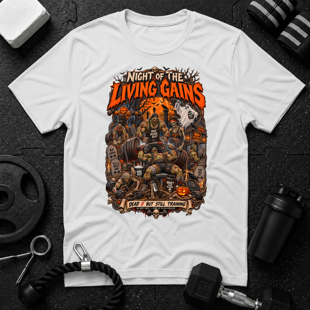 Living Gains White T-shirt mockup