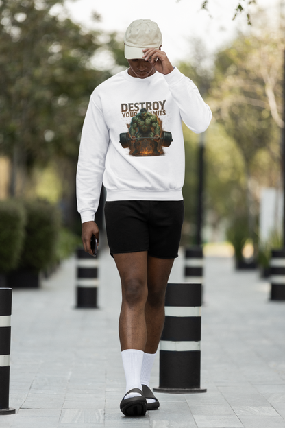 Motivational Hoodie for Fitness Lovers | Destroy Your Limits Sweatshirt, Workout Gift, Gym Apparel, Casual Wear, Unisex Fashion
