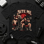 Bite me after my set Black T-shirt mockup