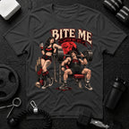 Bite me after my set Dark Heather T-shirt mockup