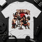 Bite me after my set White T-shirt mockup