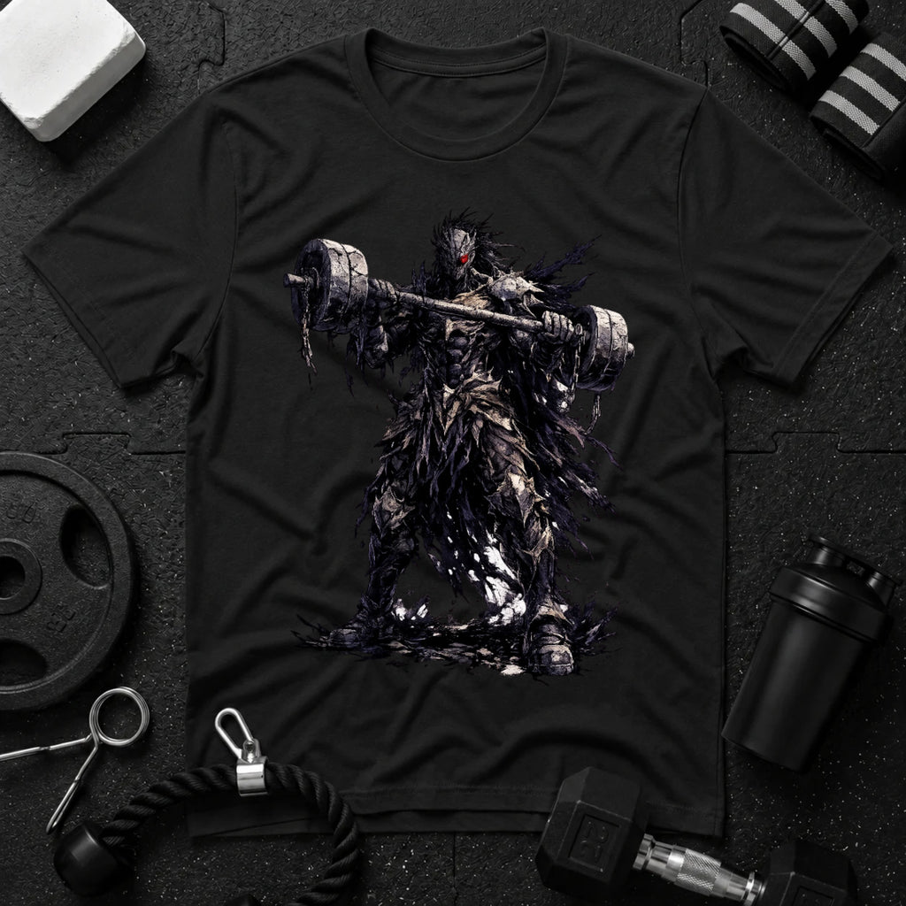 Dark Warrior Graphic Tee with Massive Hammer