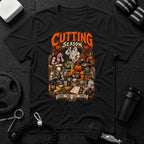 Cutting Season Black T-shirt mockup