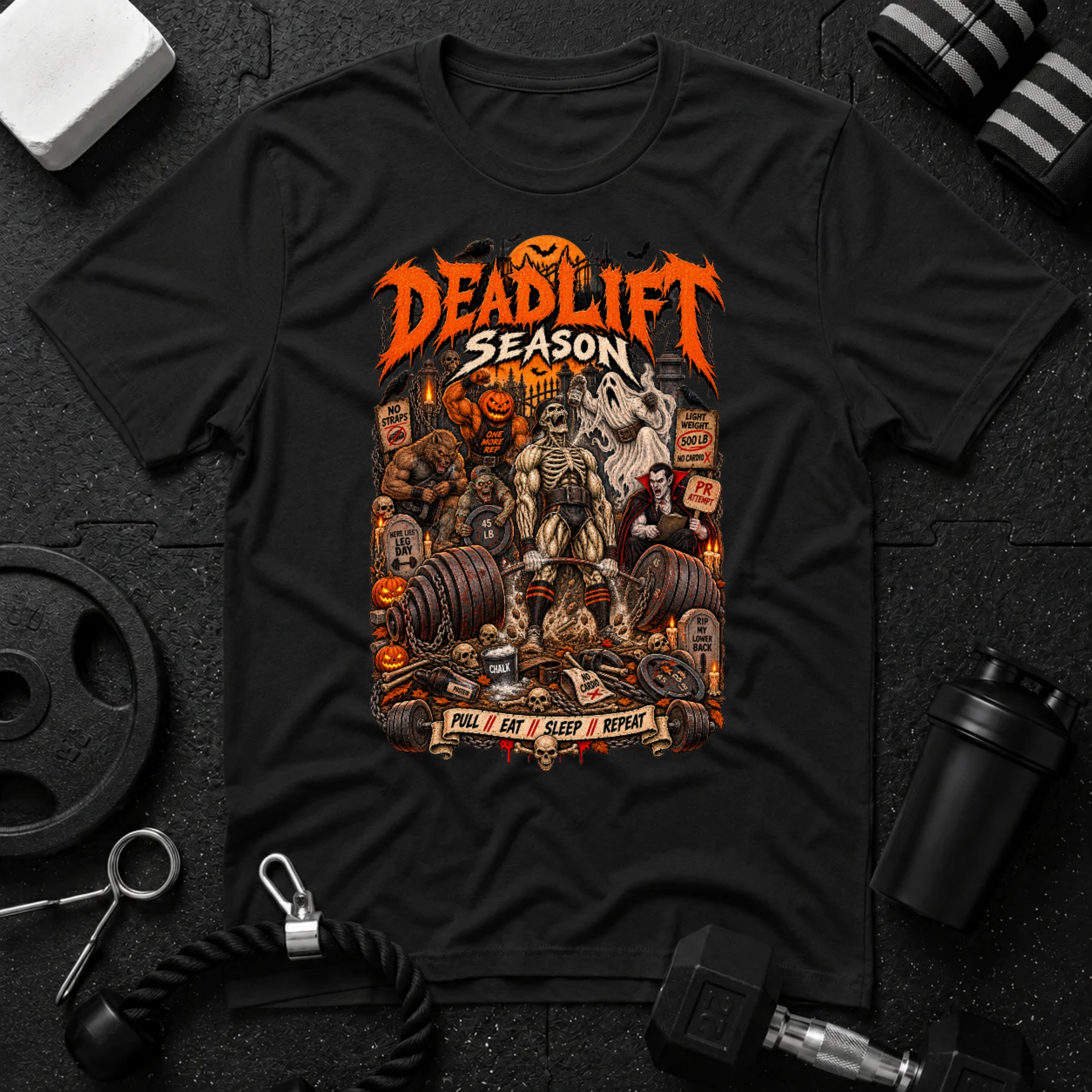 Deadlift Season Black T-shirt mockup