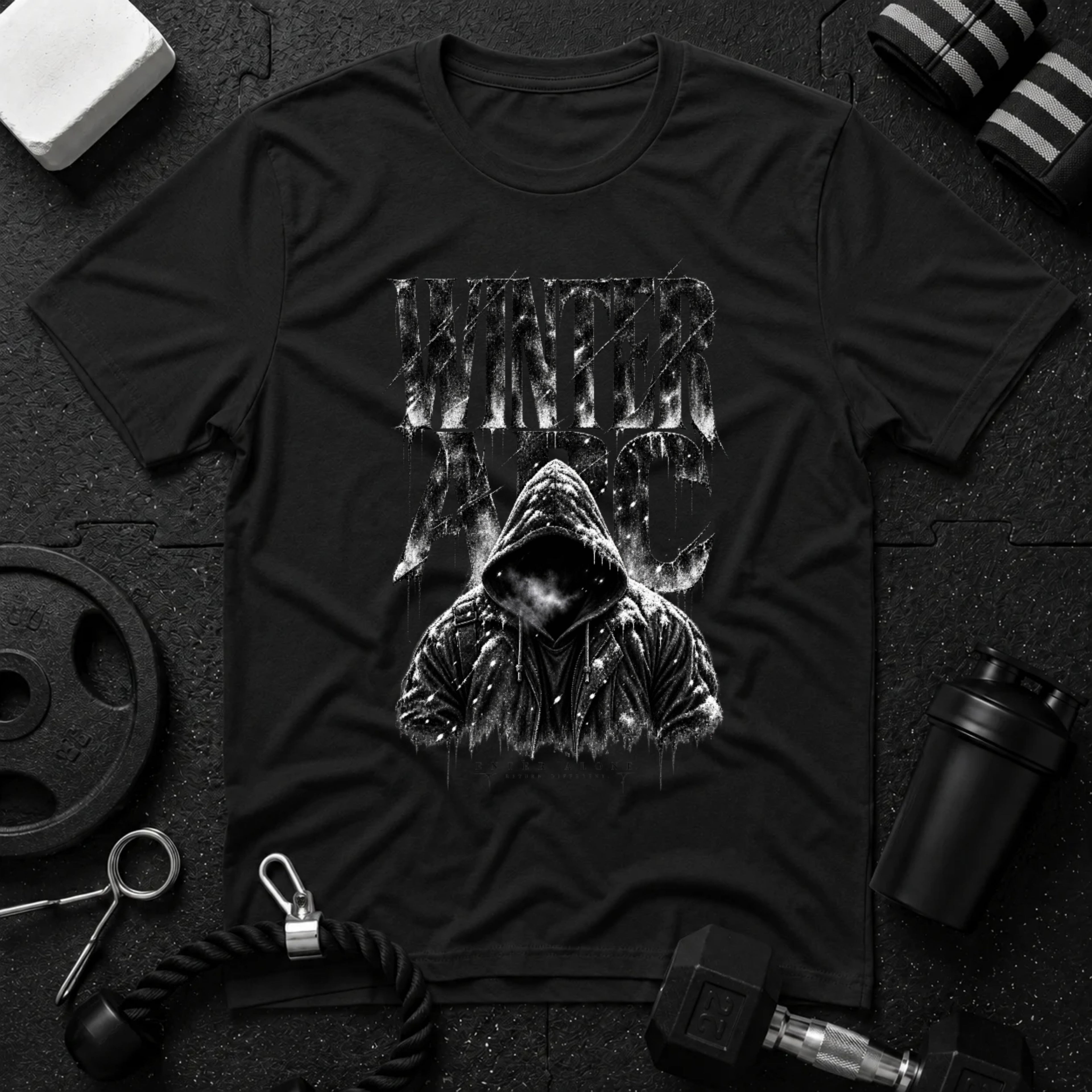Enter Alone Black T-shirt mockup