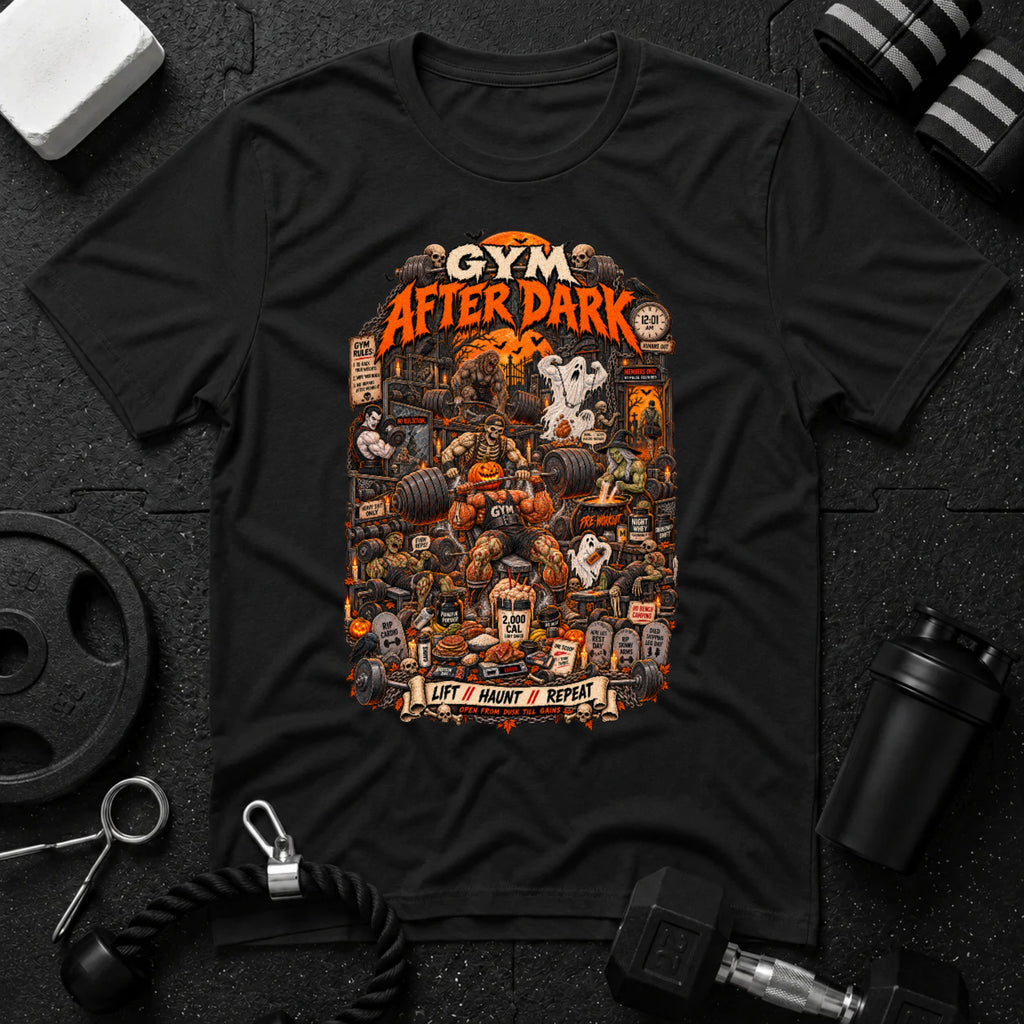 Gym After Dark Black T-shirt mockup