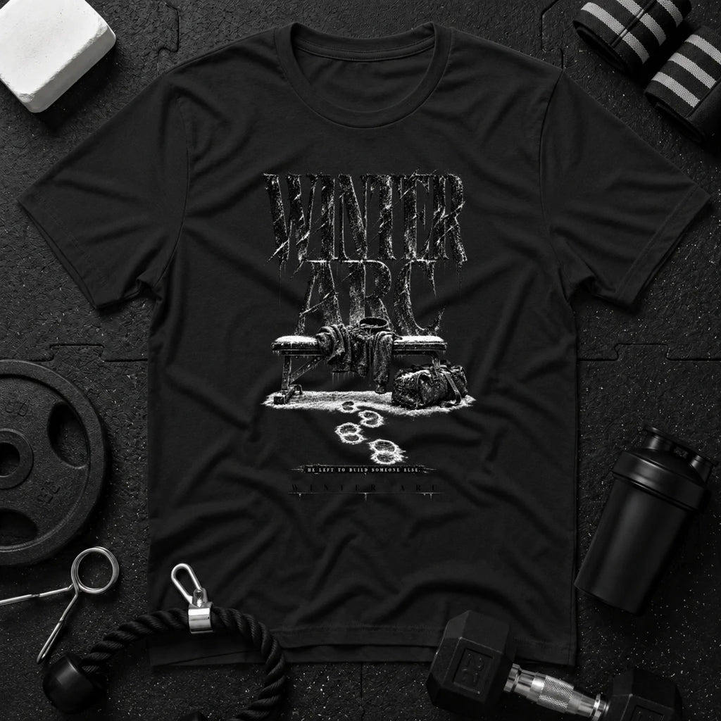 He left to build someone Black T-shirt mockup