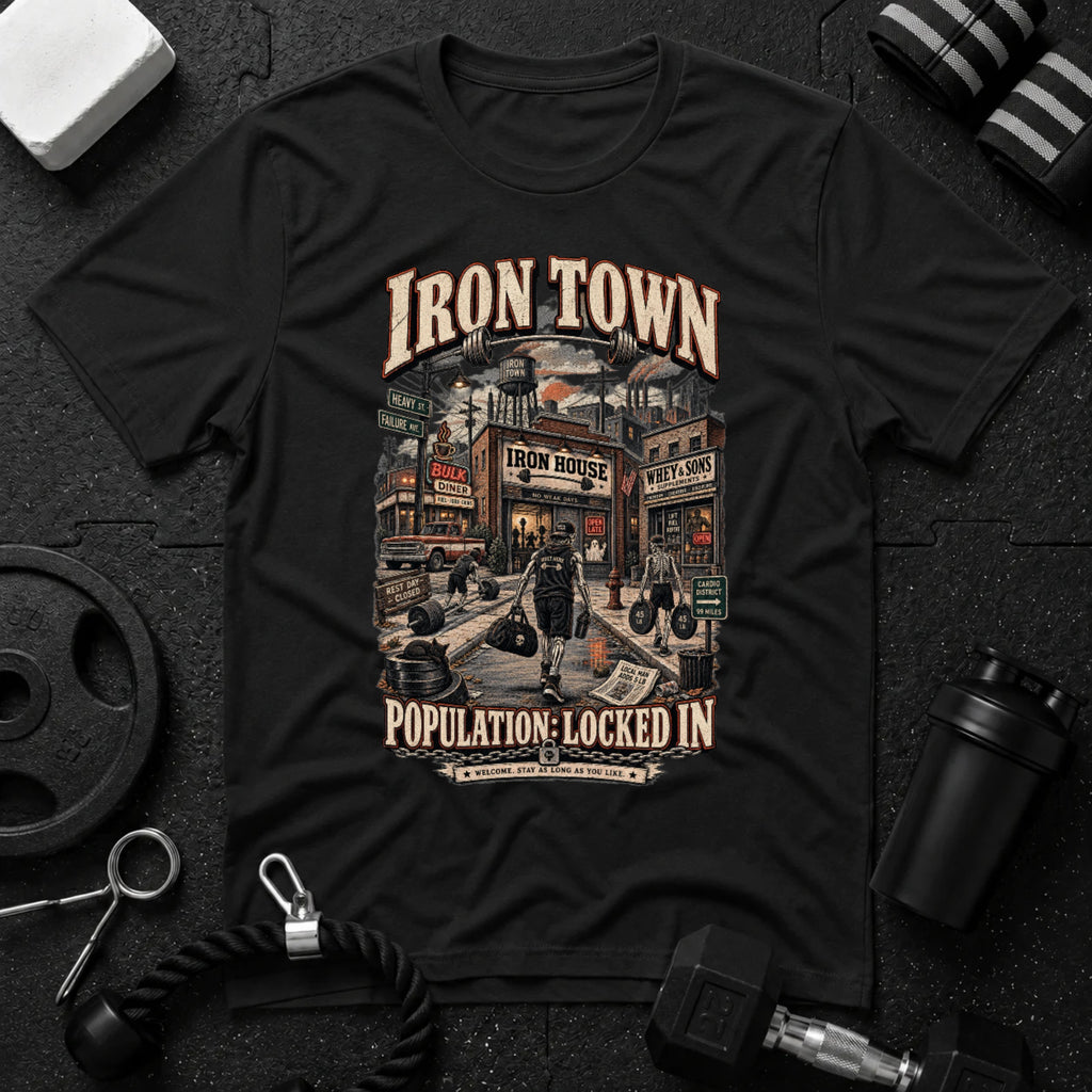Iron Town Black T-shirt mockup