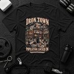 Iron Town Black T-shirt mockup