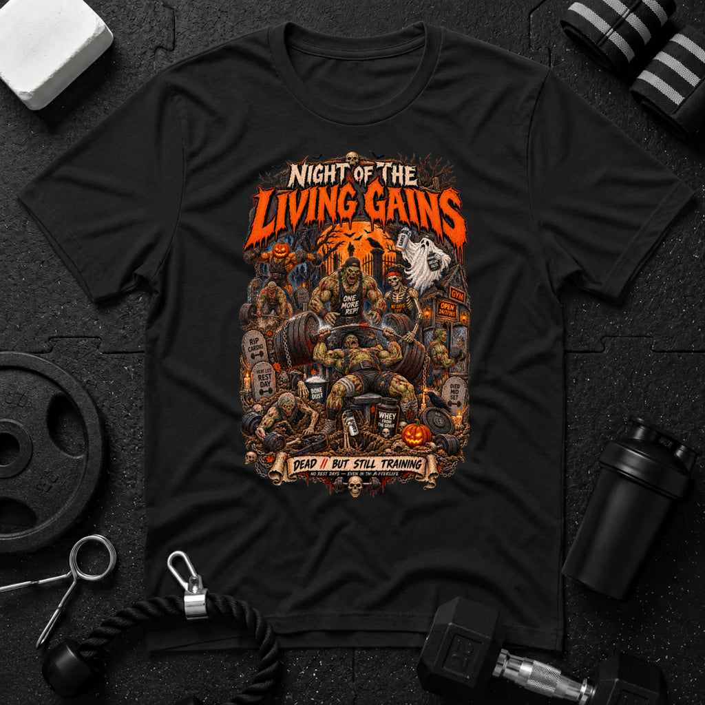 Living Gains Black T-shirt mockup