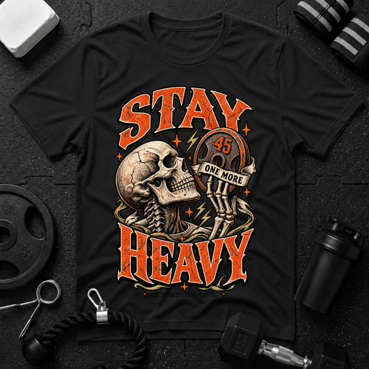 Stay Heavy Black T-shirt mockup