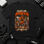 Trick Or Protein Black T-shirt mockup