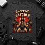 Choke me like its my last rep Dark Heather T-shirt mockup
