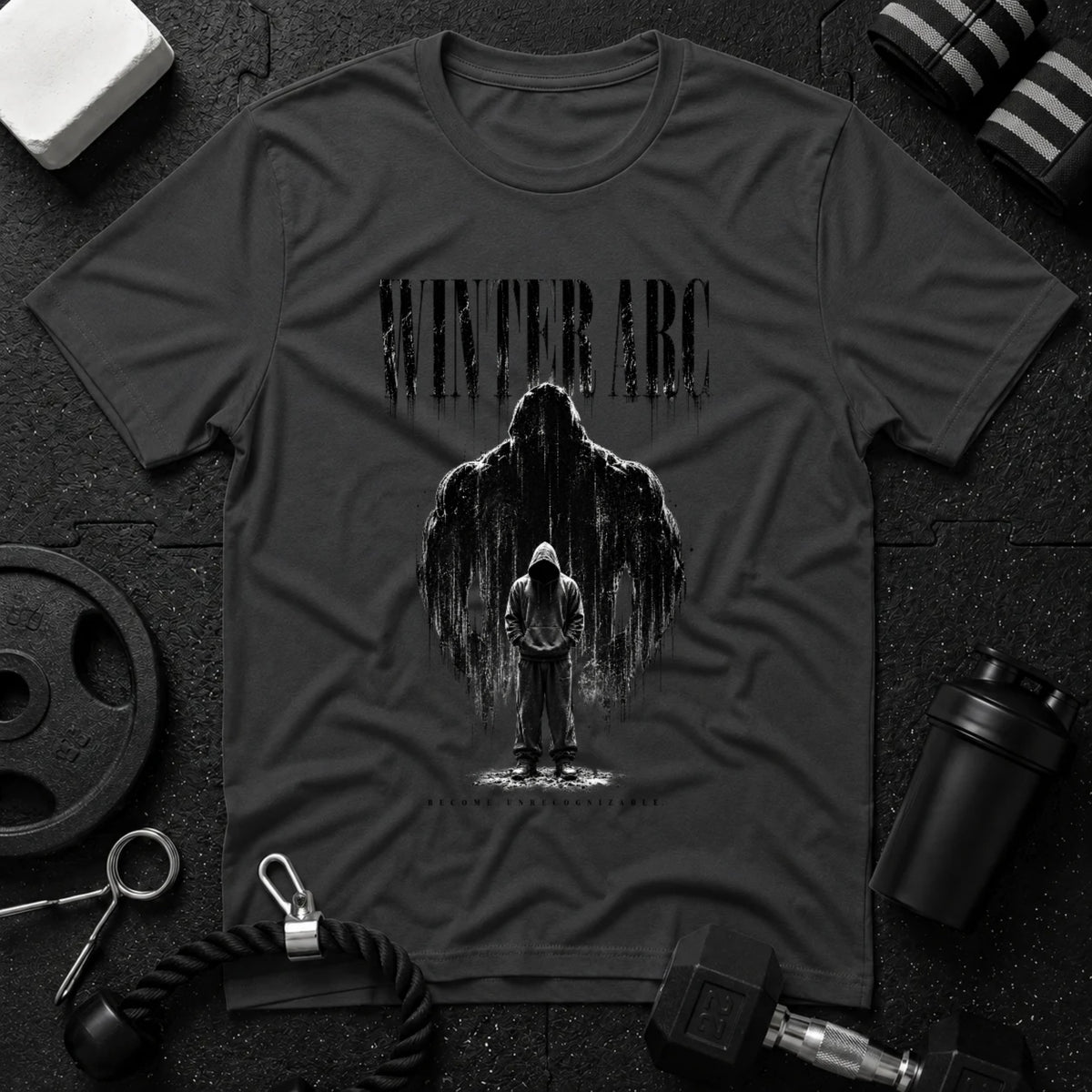 Become Unrecognizable T-shirt Dark Heather T-shirt mockup