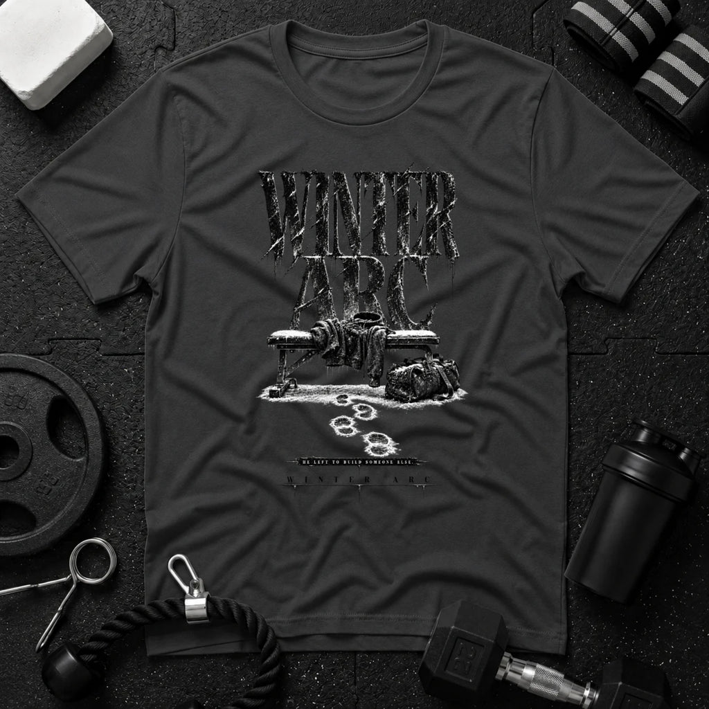 He left to build someone Dark Heather T-shirt mockup