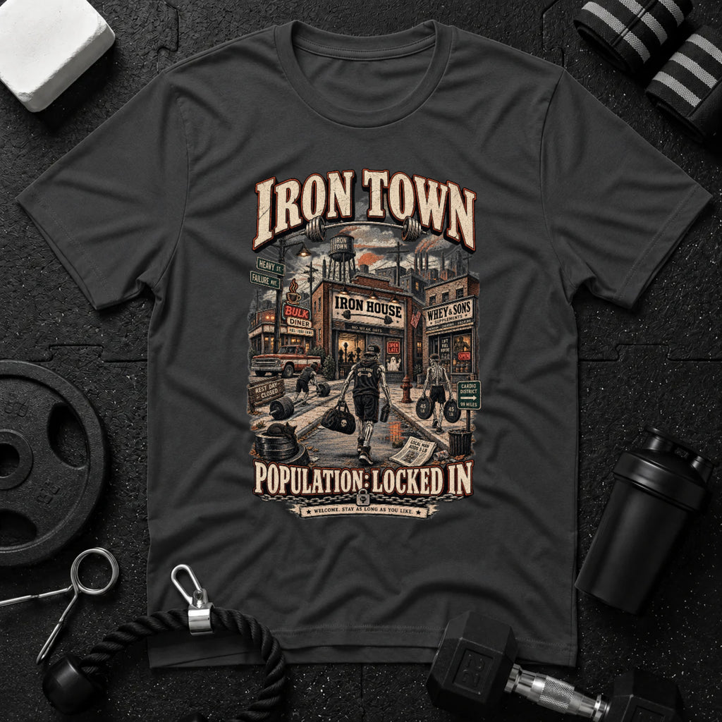 Iron Town Dark Heather T-shirt mockup