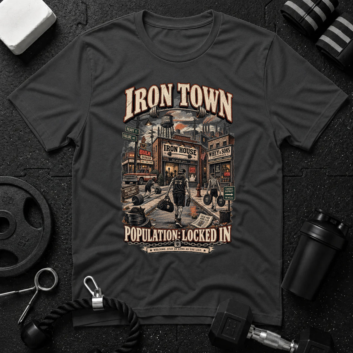 Iron Town Dark Heather T-shirt mockup