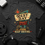 Keep Driving Dark Heather T-shirt mockup