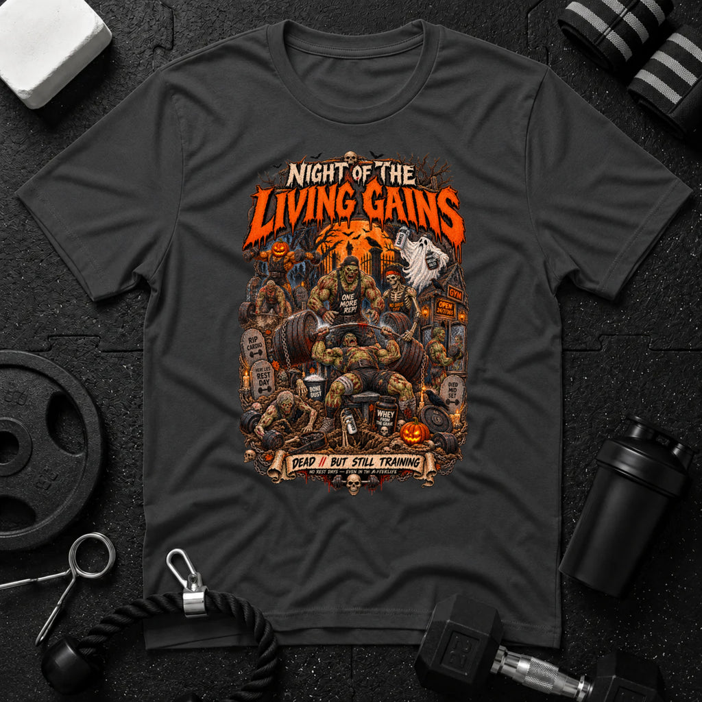 Living Gains Dark Heather T-shirt mockup