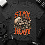 Stay Heavy Dark Heather T-shirt mockup