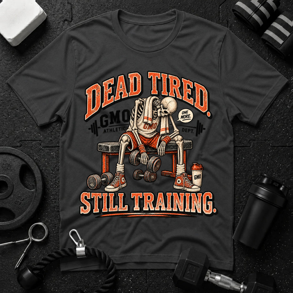 Still Training Dark Heather T-shirt mockup