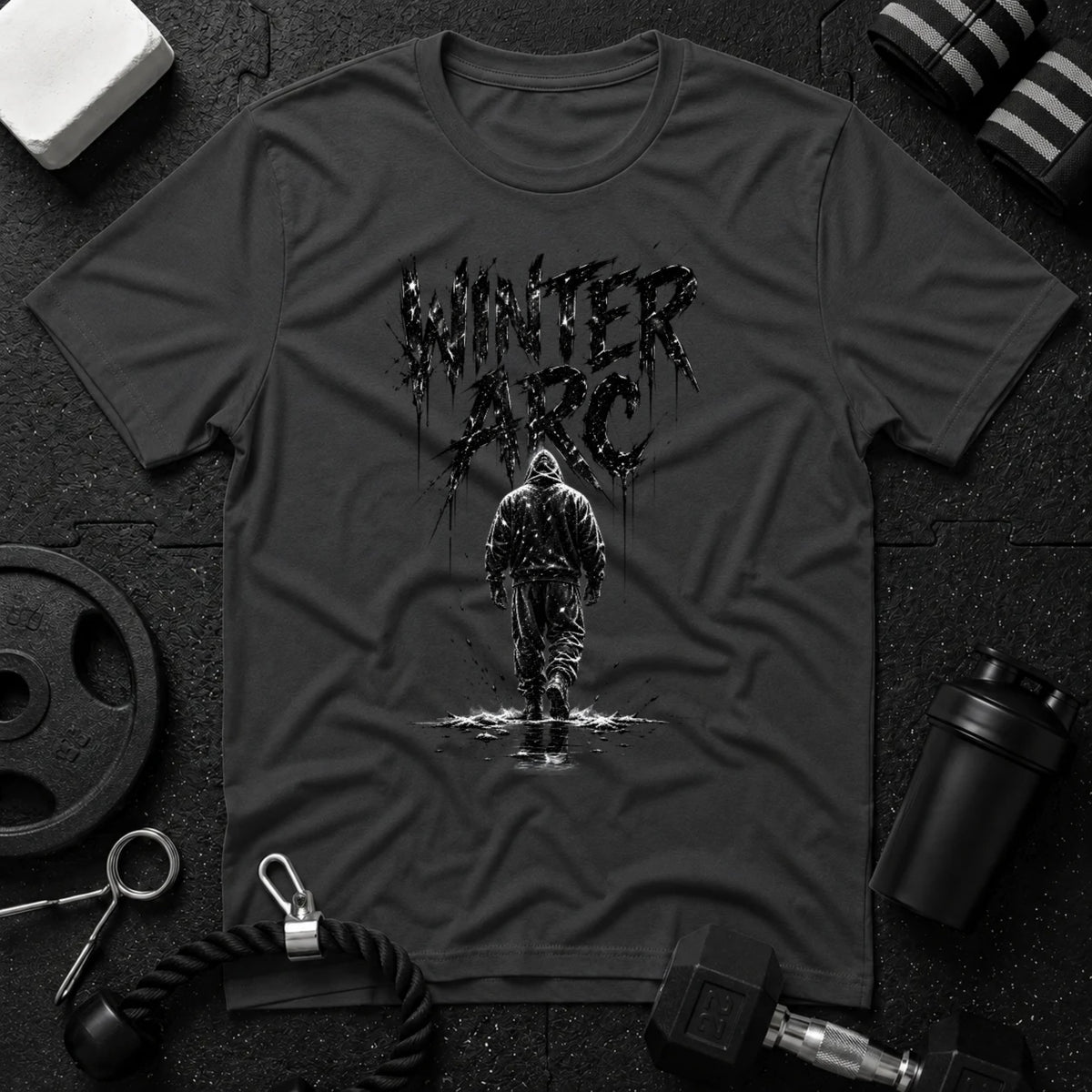 Walking Alone Dark Heather T-shirt mockup