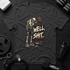 Well shit Pre-workout over Dark Heather T-shirt mockup