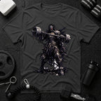 Dark Warrior Graphic Tee with Massive Hammer