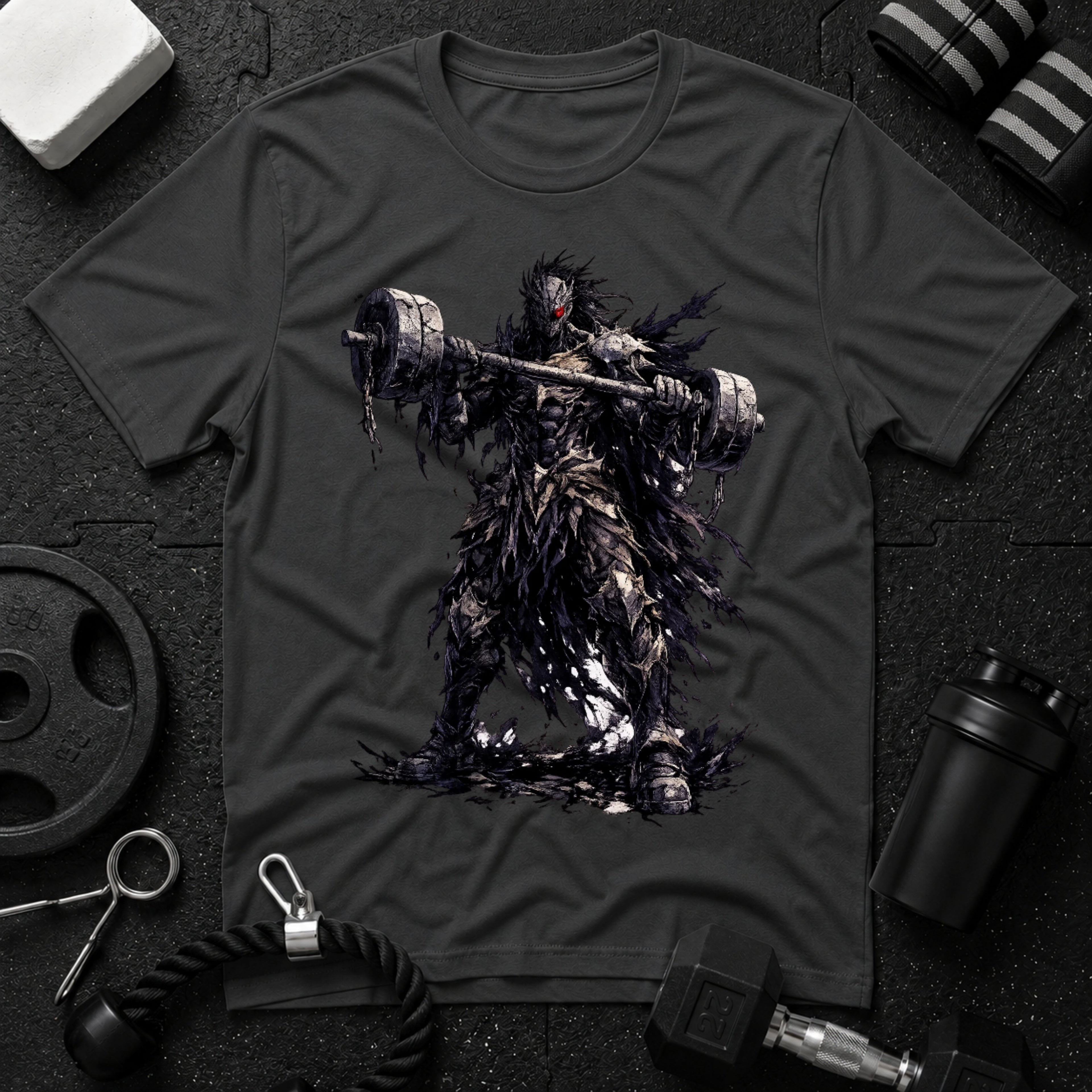 Dark Warrior Graphic Tee with Massive Hammer