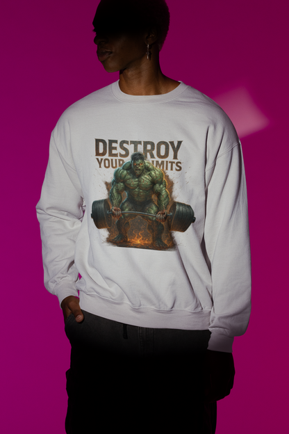 Motivational Hoodie for Fitness Lovers | Destroy Your Limits Sweatshirt, Workout Gift, Gym Apparel, Casual Wear, Unisex Fashion