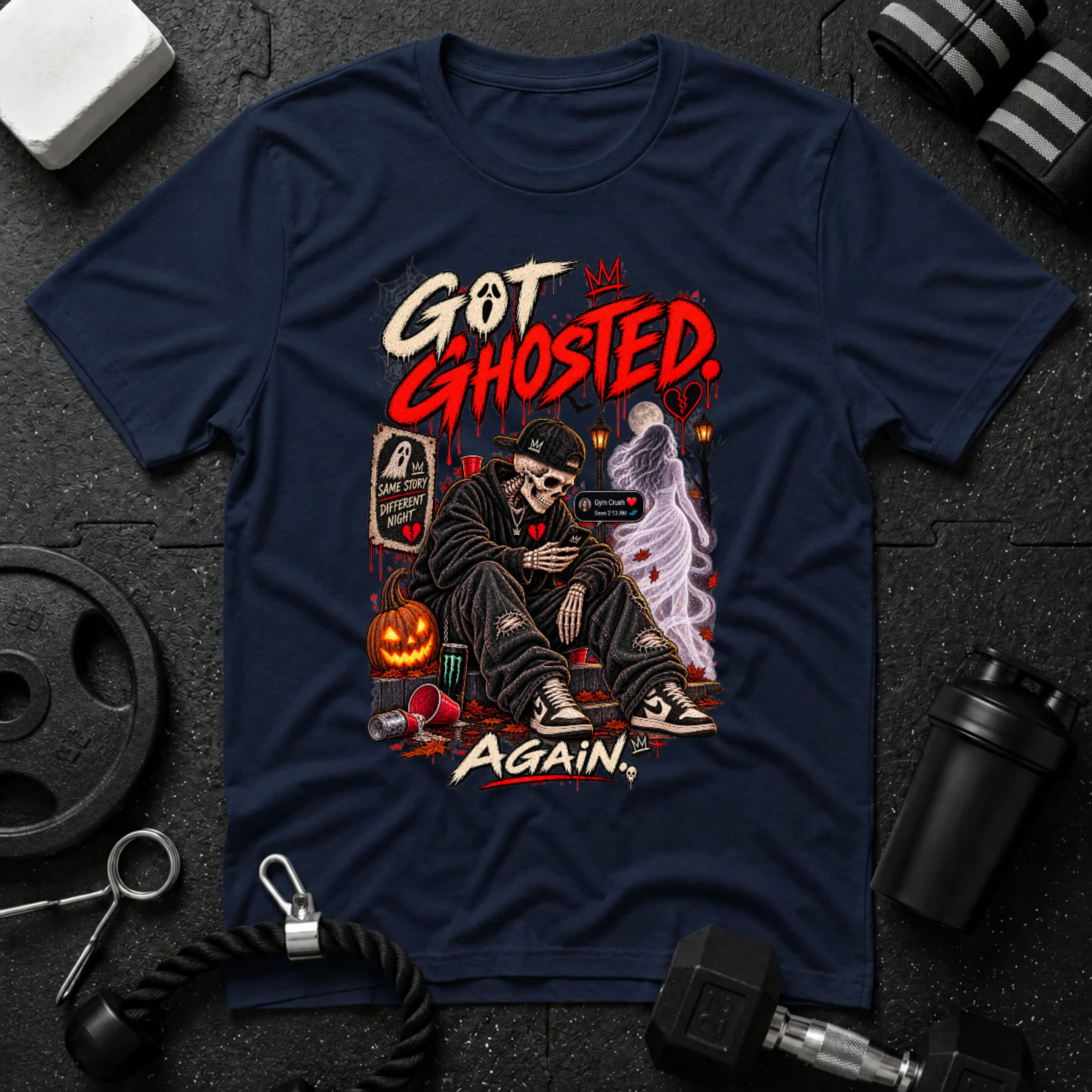 Got Ghosted Halloween T-shirt in Navy