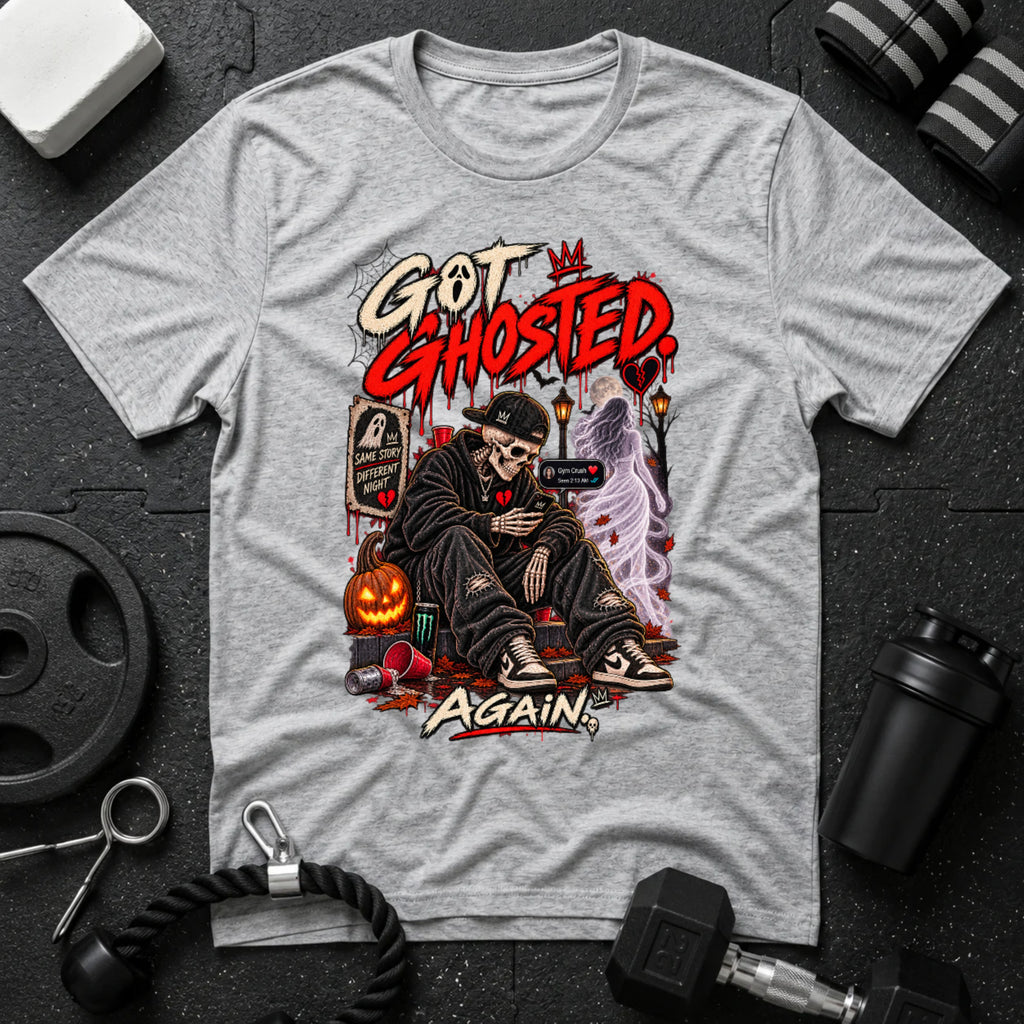 Got Ghosted Halloween T-shirt in Sport Grey