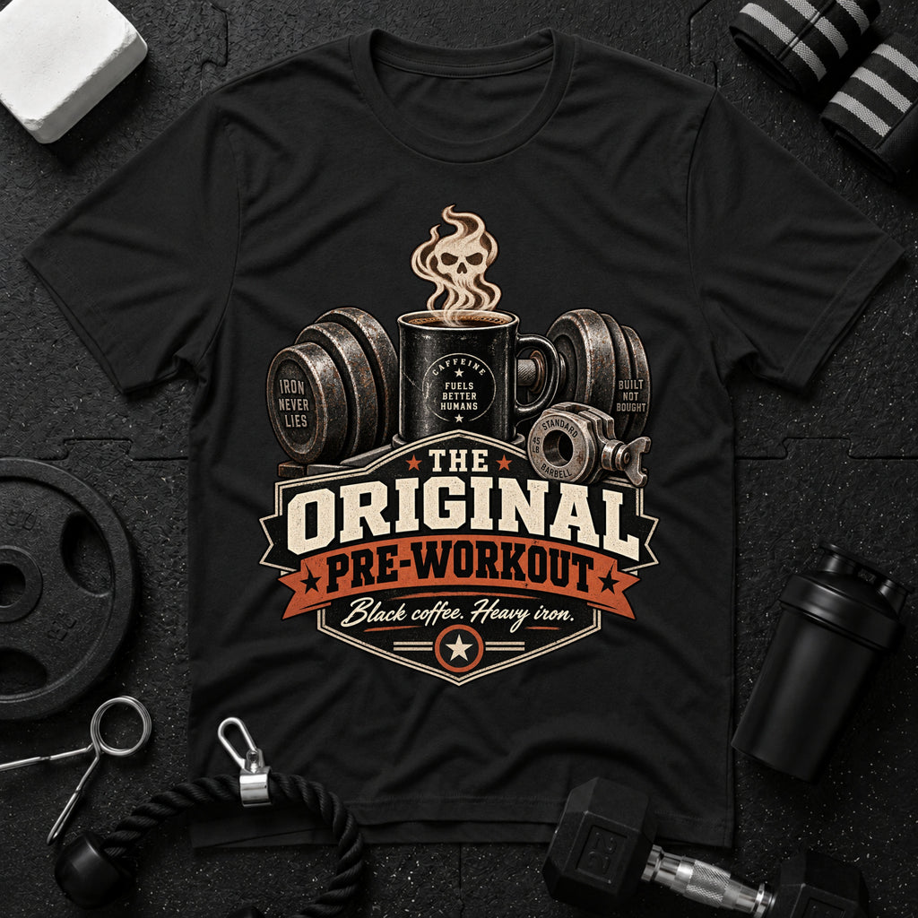 Gym Coffee T‑Shirt - Black