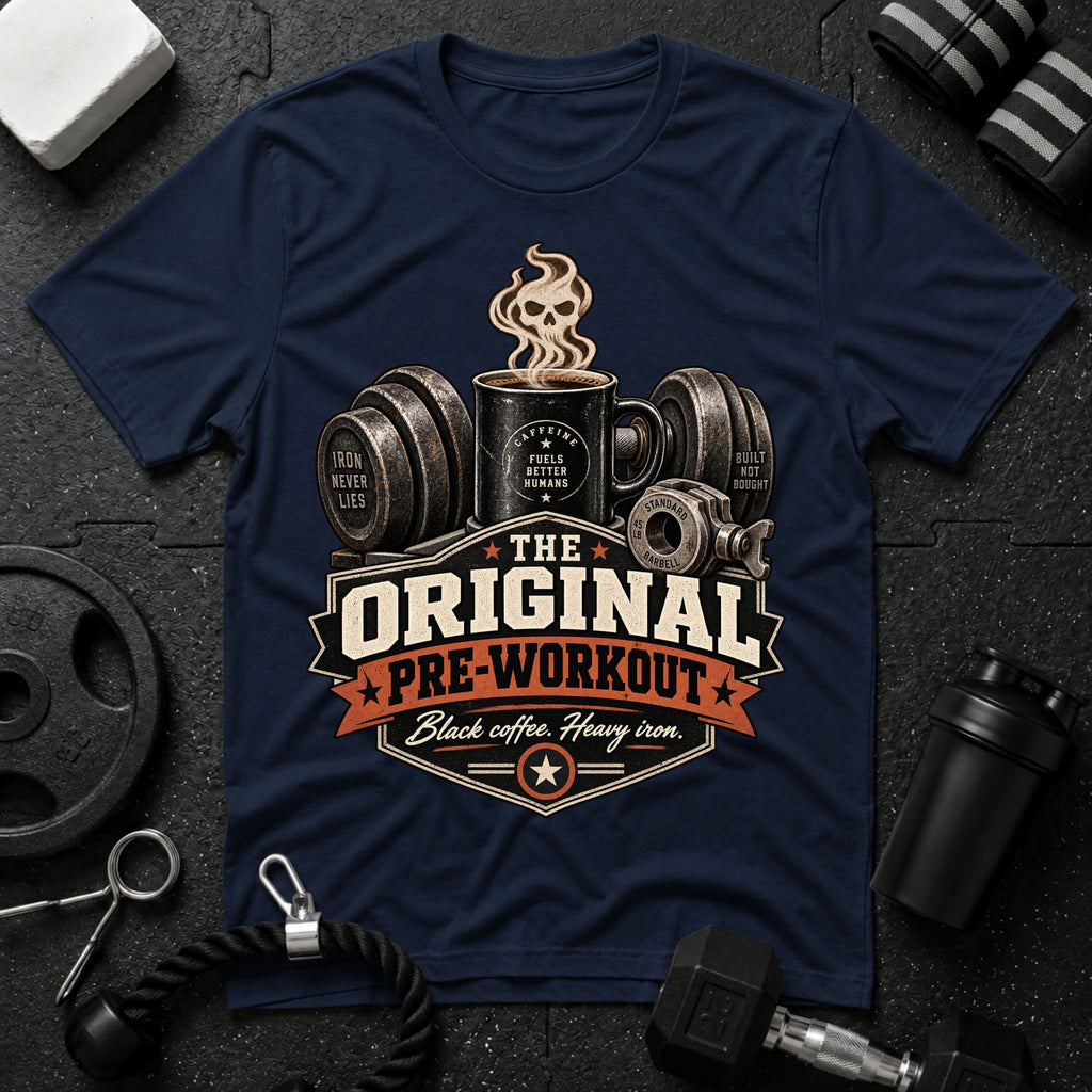 Gym Coffee T‑Shirt - Navy