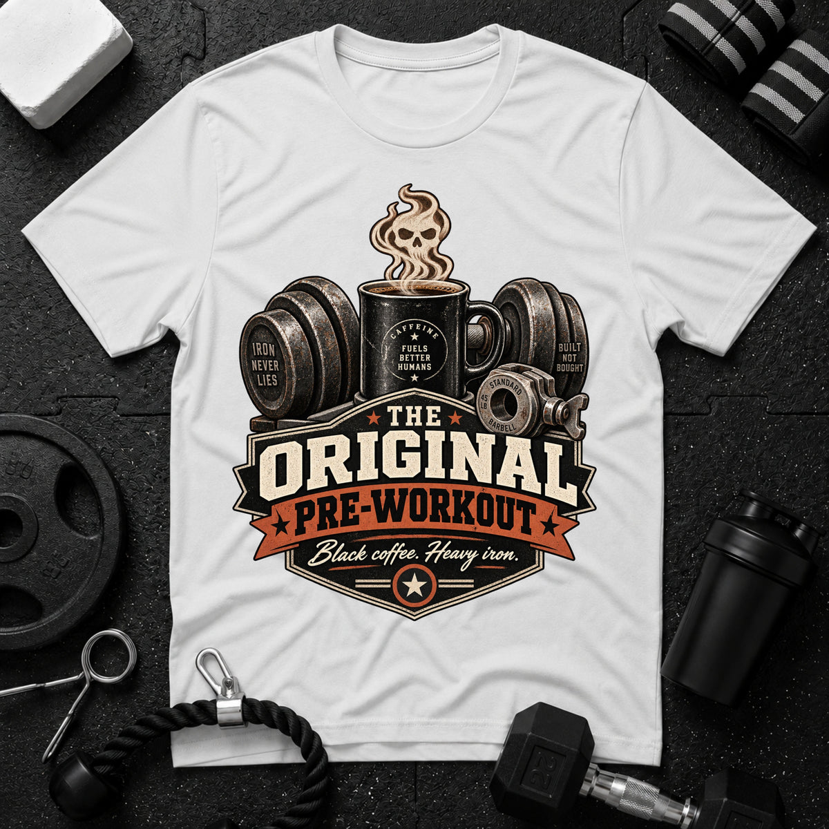 Gym Coffee T‑Shirt - White