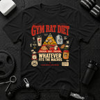 Gym rat diet Black T-shirt mockup